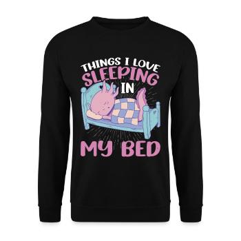 Les choses que j’aime, dormir dans mon lit 10 - Sweat-shirt Unisexe - noir - Devant - Alina (178cm) & Michal (187cm)