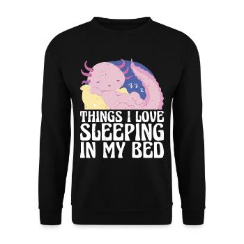 Les choses que j’aime, dormir dans mon lit 11 - Sweat-shirt Unisexe - noir - Devant - Alina (178cm) & Michal (187cm)
