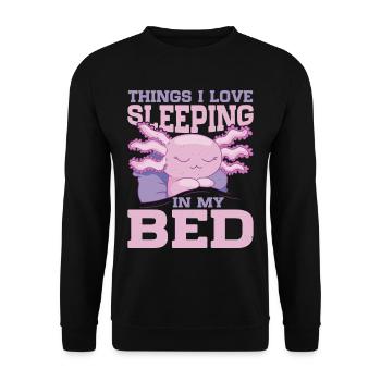 Les choses que j’aime, dormir dans mon lit 9 - Sweat-shirt Unisexe - noir - Devant - Alina (178cm) & Michal (187cm)