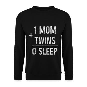 1 Mom Plus Twins Equals 0 Sleep 3 - Unisex Pullover - Schwarz - Vorne - Alina (178cm) & Michal (187cm)