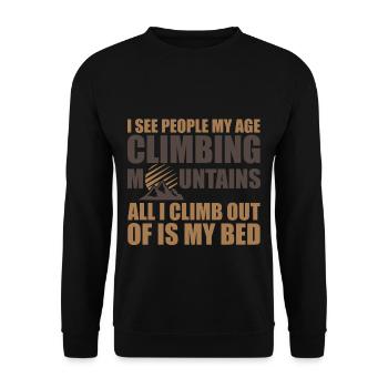Je vois des gens de mon âge escalader des montagnes 4 - Sweat-shirt Unisexe - noir - Devant - Alina (178cm) & Michal (187cm)