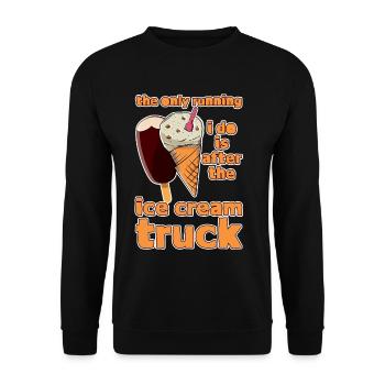 The Only Running I Do Is After Ice Cream Truck 4 - Unisex Pullover - Schwarz - Vorne - Alina (178cm) & Michal (187cm)