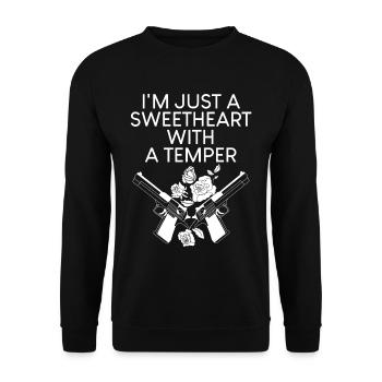 Je suis juste un amoureux avec un tempérament 2 - Sweat-shirt Unisexe - noir - Devant - Alina (178cm) & Michal (187cm)