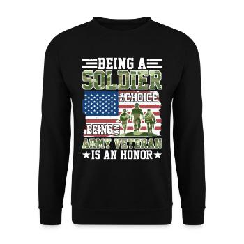 Being A Soldier Is A Choice 5 - Unisex Sweatshirt - black - Front - Alina (178cm) & Michal (187cm)