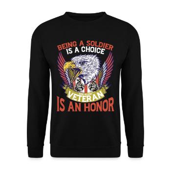 Being A Soldier Is A Choice 6 - Unisex Sweatshirt - black - Front - Alina (178cm) & Michal (187cm)