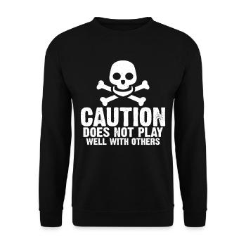 Caution Does Not Play Well With Others 57 - Unisex Sweatshirt - black - Front - Alina (178cm) & Michal (187cm)