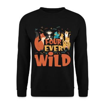 Four Ever Wild 47 - Unisex Pullover - Schwarz - Vorne - Alina (178cm) & Michal (187cm)