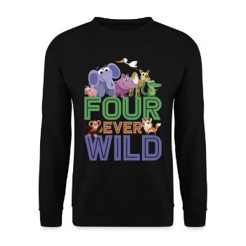 Four Ever Wild 49 - Unisex Pullover - Schwarz - Vorne - Alina (178cm) & Michal (187cm)