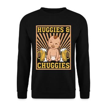 Huggies & Chuggies 28 - Unisex Sweatshirt - black - Front - Alina (178cm) & Michal (187cm)