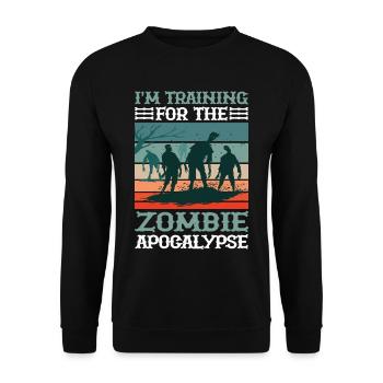 I'm Training For The Zombie Apocalypse 11 - Unisex Pullover - Schwarz - Vorne - Alina (178cm) & Michal (187cm)