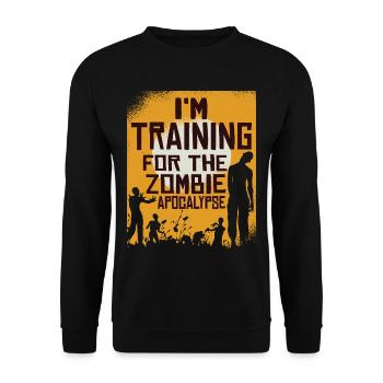 I'm Training For The Zombie Apocalypse 12 - Unisex Pullover - Schwarz - Vorne - Alina (178cm) & Michal (187cm)