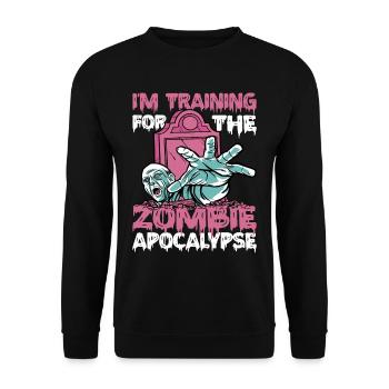 I'm Training For The Zombie Apocalypse 13 - Unisex Pullover - Schwarz - Vorne - Alina (178cm) & Michal (187cm)