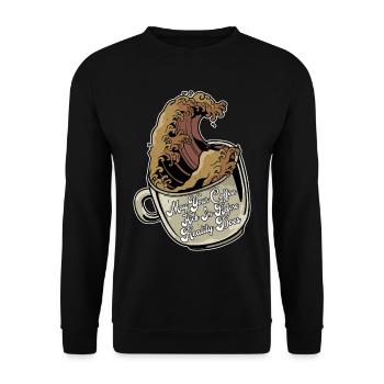 May Your Coffee Kick In Before Reality Does 49 - Unisex Sweatshirt - black - Front - Alina (178cm) & Michal (187cm)