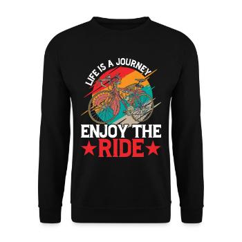 La vie est un voyage, profitez de la balade 5 - Sweat-shirt Unisexe - noir - Devant - Alina (178cm) & Michal (187cm)