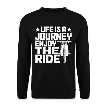 La vie est un voyage, profitez de la balade 6 - Sweat-shirt Unisexe - noir - Devant - Alina (178cm) & Michal (187cm)