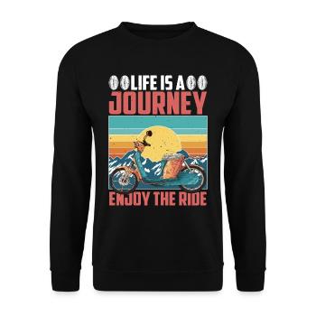 La vie est un voyage, profitez de la balade 7 - Sweat-shirt Unisexe - noir - Devant - Alina (178cm) & Michal (187cm)