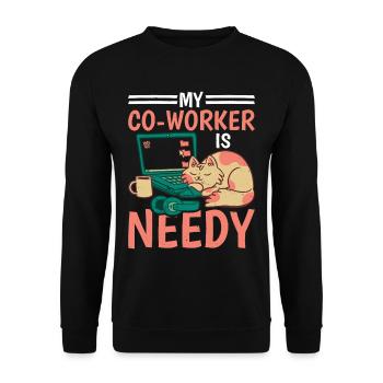 My Co-worker Is Needy 5 - Unisex Sweatshirt - black - Front - Alina (178cm) & Michal (187cm)