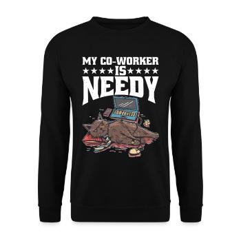 My Co-worker Is Needy 7 - Unisex Sweatshirt - black - Front - Alina (178cm) & Michal (187cm)