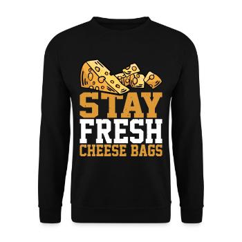 Stay Fresh Cheese Bags 40 - Unisex Sweatshirt - black - Front - Alina (178cm) & Michal (187cm)