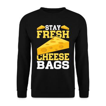 Stay Fresh Cheese Bags 41 - Unisex Sweatshirt - black - Front - Alina (178cm) & Michal (187cm)