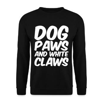 Pattes de chien et griffes blanches - Sweat-shirt Unisexe - noir - Devant - Alina (178cm) & Michal (187cm)