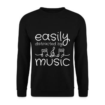 Easily Distracted By Music 2 - Unisex Sweatshirt - black - Front - Alina (178cm) & Michal (187cm)