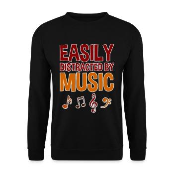 Easily Distracted By Music 4 - Unisex Sweatshirt - black - Front - Alina (178cm) & Michal (187cm)