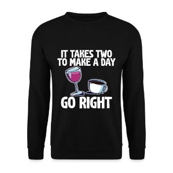 It Takes Two To Make A Day Go Right 2 - Unisex Sweatshirt - black - Front - Alina (178cm) & Michal (187cm)