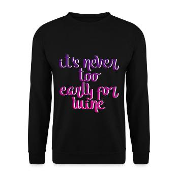 It's Never Too Early For Wine 2 - Unisex Sweatshirt - black - Front - Alina (178cm) & Michal (187cm)