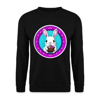 Easter and Easter Basket - Unisex Sweatshirt - black - Front - Alina (178cm) & Michal (187cm)
