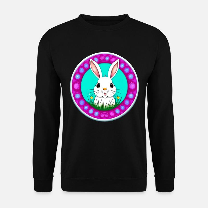 White Easter Flower Meadow - Unisex Sweatshirt - black
