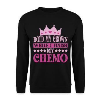 Tenez ma couronne pendant que je termine ma chimio 57 - Sweat-shirt Unisexe - noir - Devant - Alina (178cm) & Michal (187cm)