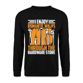 Enjoy Romantic Walks Through The Hardware Store 39 - Unisex Sweatshirt - black - Front - Alina (178cm) & Michal (187cm)
