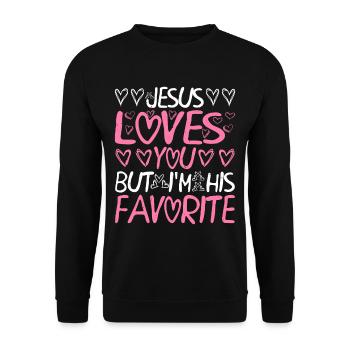 Jésus t’aime mais je suis son préféré 7 - Sweat-shirt Unisexe - noir - Devant - Alina (178cm) & Michal (187cm)