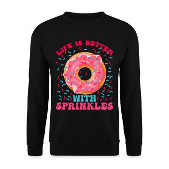 Life Is Better With Sprinkles 15 - Unisex Sweatshirt - black - Front - Alina (178cm) & Michal (187cm)