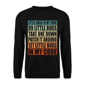 99 little Bugs in my Code 6 - Unisex Pullover - Schwarz - Vorne - Alina (178cm) & Michal (187cm)