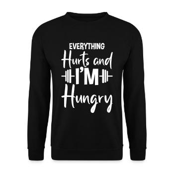 Everything Hurts And I'm Hungry 2 - Unisex Sweatshirt - black - Front - Alina (178cm) & Michal (187cm)