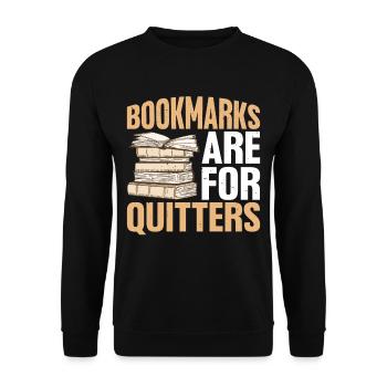 Bookmarks Are For Quitters - Unisex Sweatshirt - black - Front - Alina (178cm) & Michal (187cm)