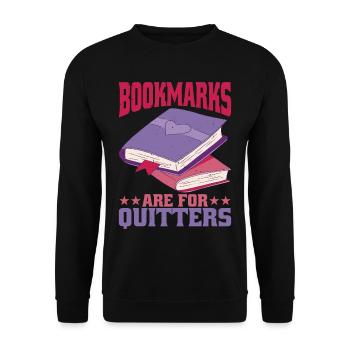 Bookmarks Are For Quitters 2 - Unisex Sweatshirt - black - Front - Alina (178cm) & Michal (187cm)