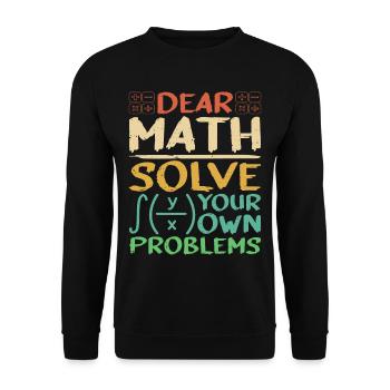 Chère Math, résolvez vos propres problèmes 3 - Sweat-shirt Unisexe - noir - Devant - Alina (178cm) & Michal (187cm)