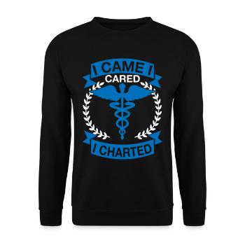 I Came I Cared I Charted - Unisex Sweatshirt - black - Front - Alina (178cm) & Michal (187cm)