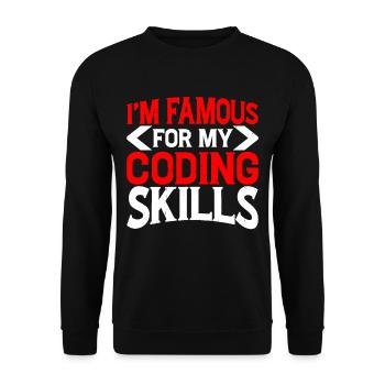 I'm Famous For My Coding Skills 2 - Unisex Sweatshirt - black - Front - Alina (178cm) & Michal (187cm)