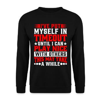 Délai d’attente jusqu’à ce que je puisse jouer gentil avec les autres - Sweat-shirt Unisexe - noir - Devant - Alina (178cm) & Michal (187cm)