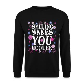Smiling Makes You Cooler 3 - Unisex Sweatshirt - black - Front - Alina (178cm) & Michal (187cm)