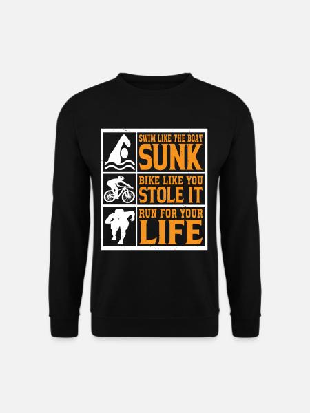 Swim Like The Boat Sunk, Bike Like You Stole It 3 - Unisex Pullover - Schwarz