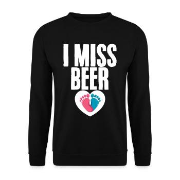 I Miss Beer 2 - Unisex Sweatshirt - black - Front - Alina (178cm) & Michal (187cm)