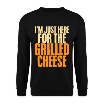Je suis juste ici pour le fromage grillé - Sweat-shirt Unisexe - noir - Devant - Alina (178cm) & Michal (187cm)