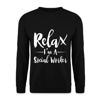 Relax I'm A Social Worker 2 - Unisex Sweatshirt - black - Front - Alina (178cm) & Michal (187cm)