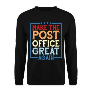 Rendre le bureau de poste génial à nouveau - Sweat-shirt Unisexe - noir - Devant - Alina (178cm) & Michal (187cm)