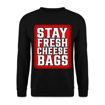 Stay Fresh Cheese Bags 46 - Unisex Sweatshirt - black - Front - Alina (178cm) & Michal (187cm)